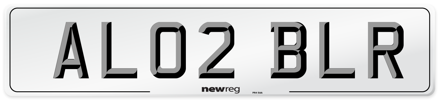 AL02 BLR Number Plate from New Reg